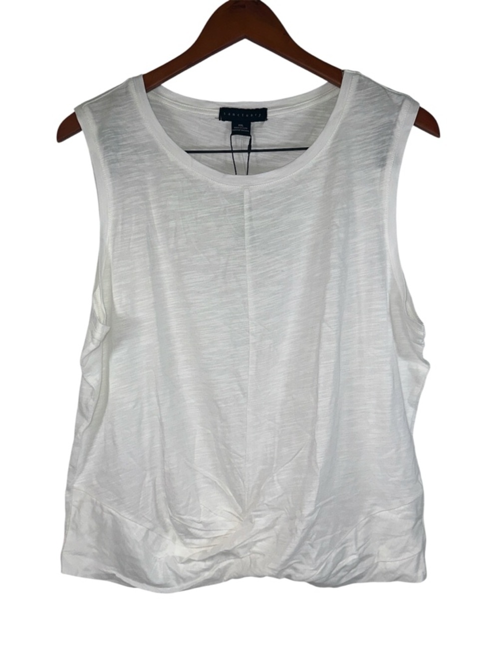 Sanctuary White Sleeveless Top Knit Basic Tank NWT Lightweight Blouse Size XXL